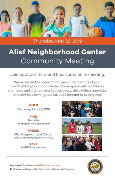 Alief Neighborhood Center – Community Meeting Invitation, May 23 ...