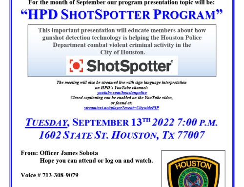 HPD Chief’s Citywide P.I.P. Meeting, Sept. 13
